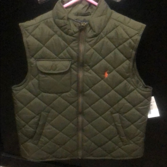 olive green polo vest